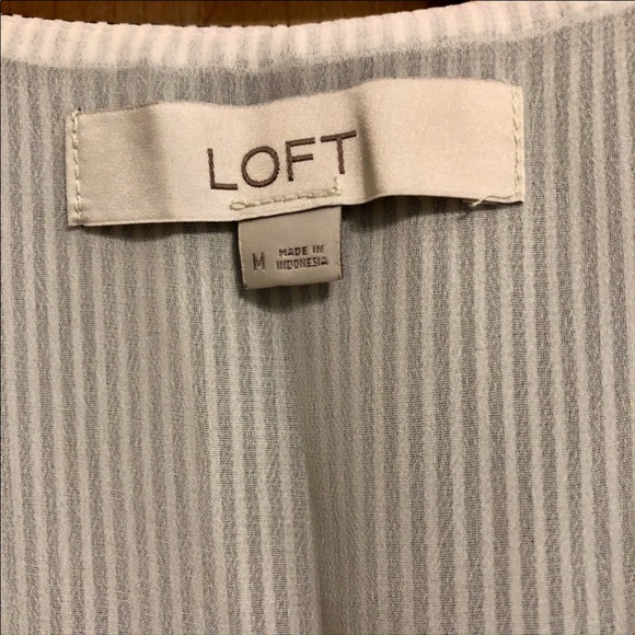 Ann Taylor LOFT Chiffon Stripe Button Down Tank Top - Picture 3 of 6